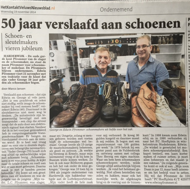 50 jaar verslaafd aan schoenen - Pfrommer - Het Kontakt Veluws Nieuwsblad